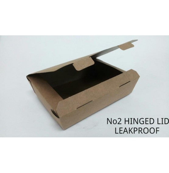 No.2 Leakproof Bio Kraft Box F/Depth Hinged Lid